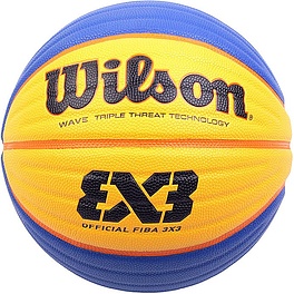 Мяч баск. WILSON FIBA3x3 Official, WTB0533XB, р.6, FIBA Appr., синт. PU, бутил. кам, сине-желтый
