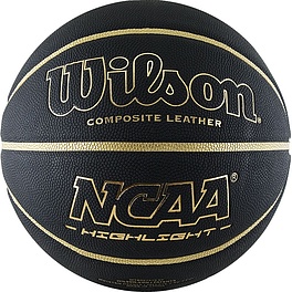 Мяч баск. WILSON NCAA Highlight Gold, WTB067519XB07, р.7, композит, бут.камера, черно-золотистый